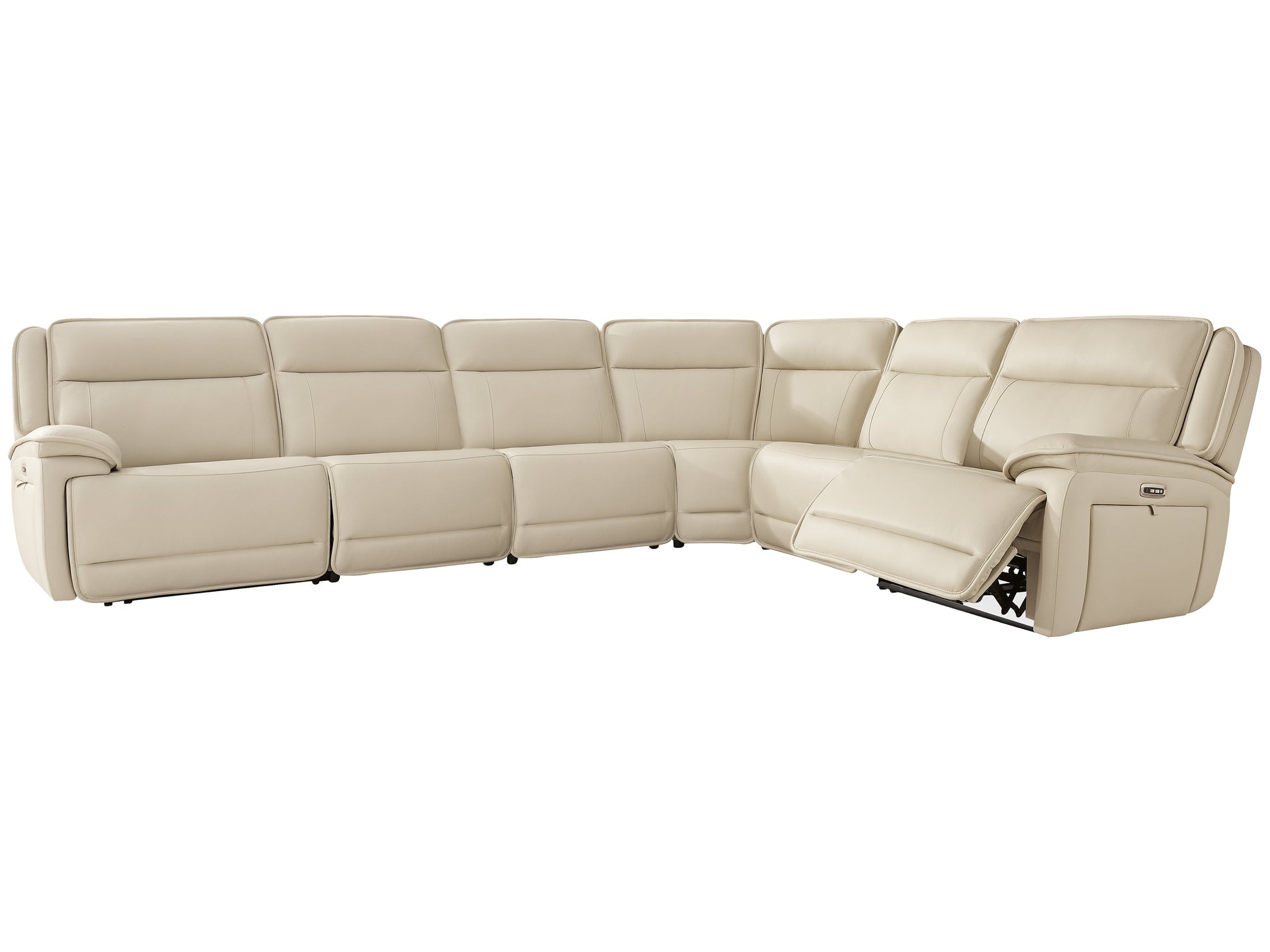 Double Deal Almond 6-Piece Reclining Sectional