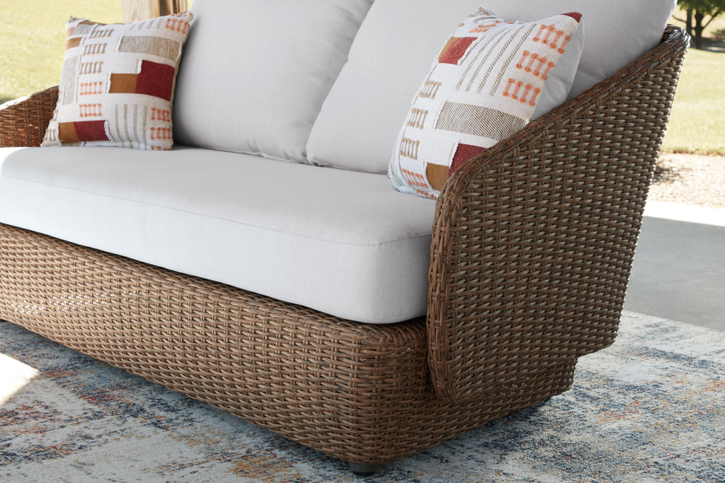 Double Point Beige Love/Swivel Chairs Set (Set of 3)