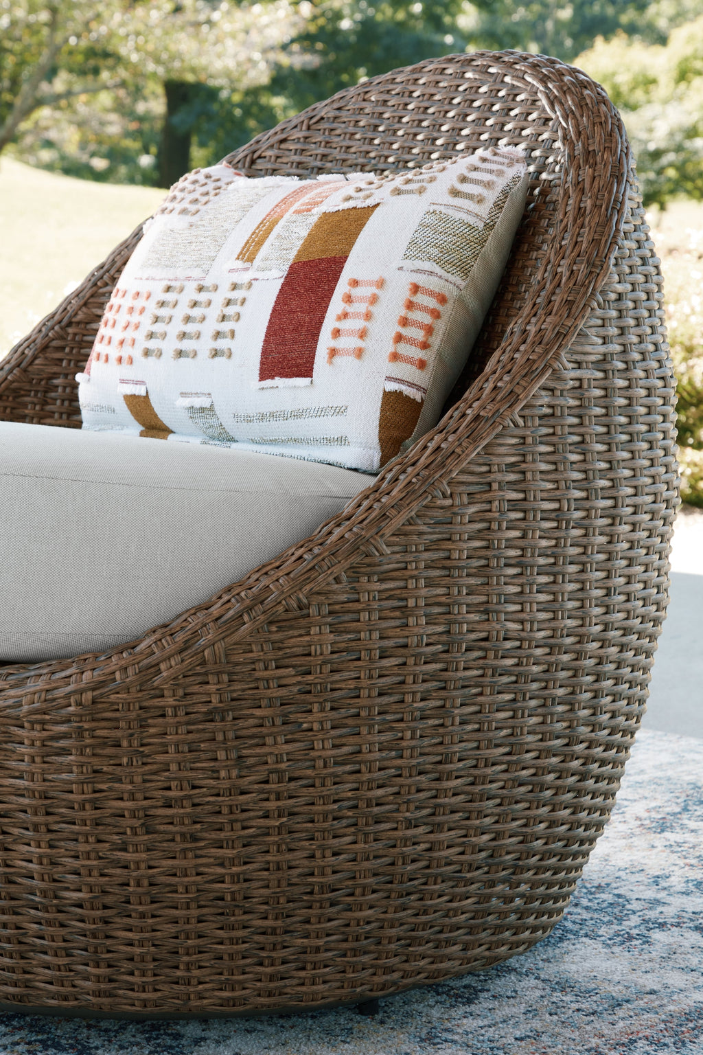 Double Point Beige Love/Swivel Chairs Set (Set of 3)