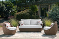 Double Point Beige Love/Swivel Chairs Set (Set of 3)