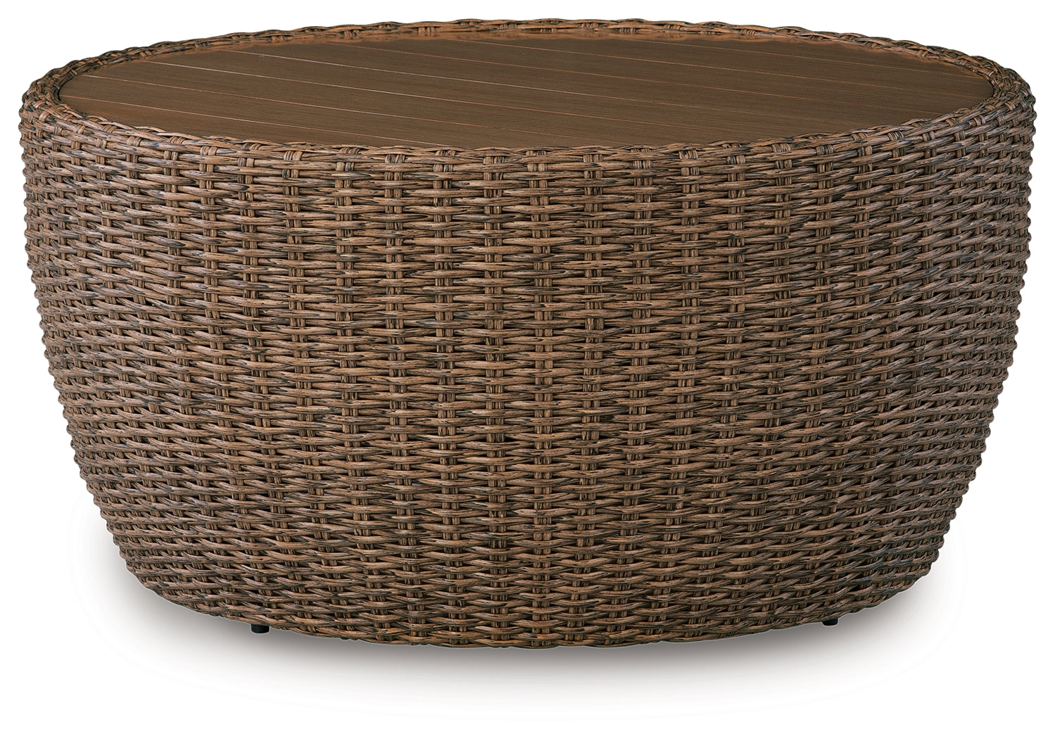 Double Point Beige Round Cocktail Table