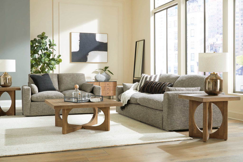 Dramatic Granite Fabric Living Room Set / 2pc