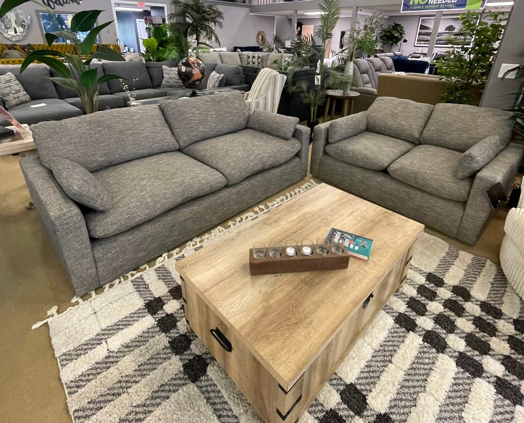 Dramatic Granite Fabric Living Room Set / 2pc