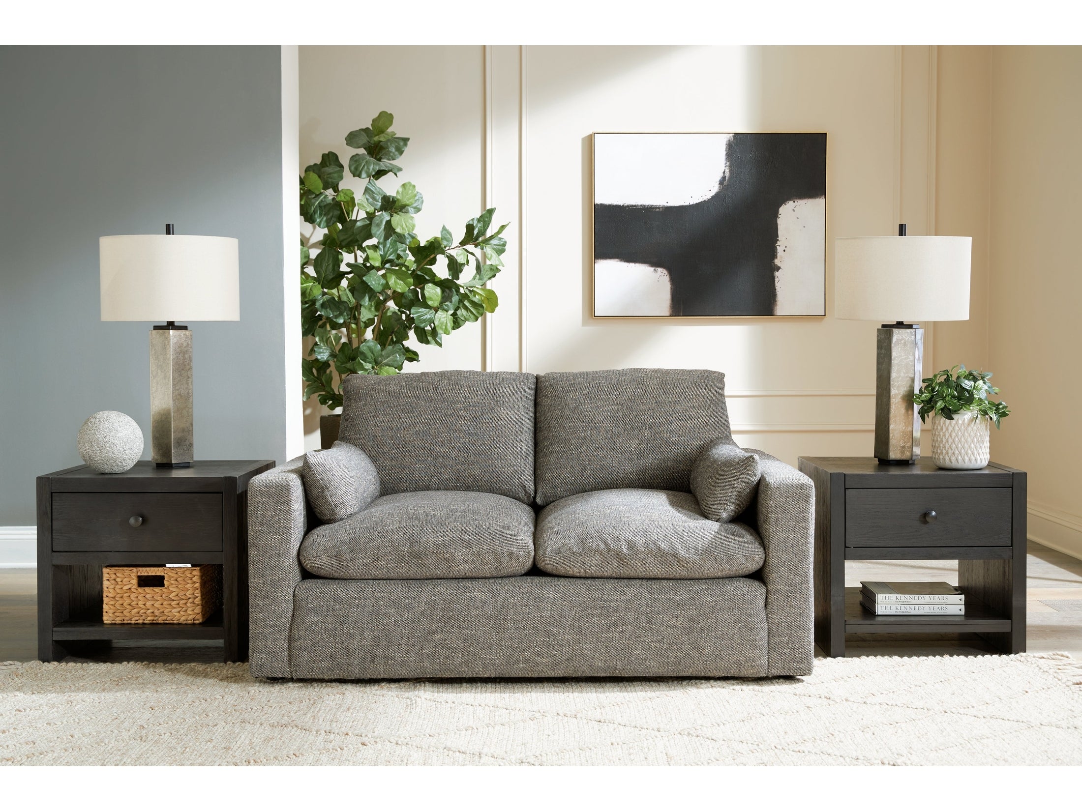 Dramatic Granite Fabric Loveseat
