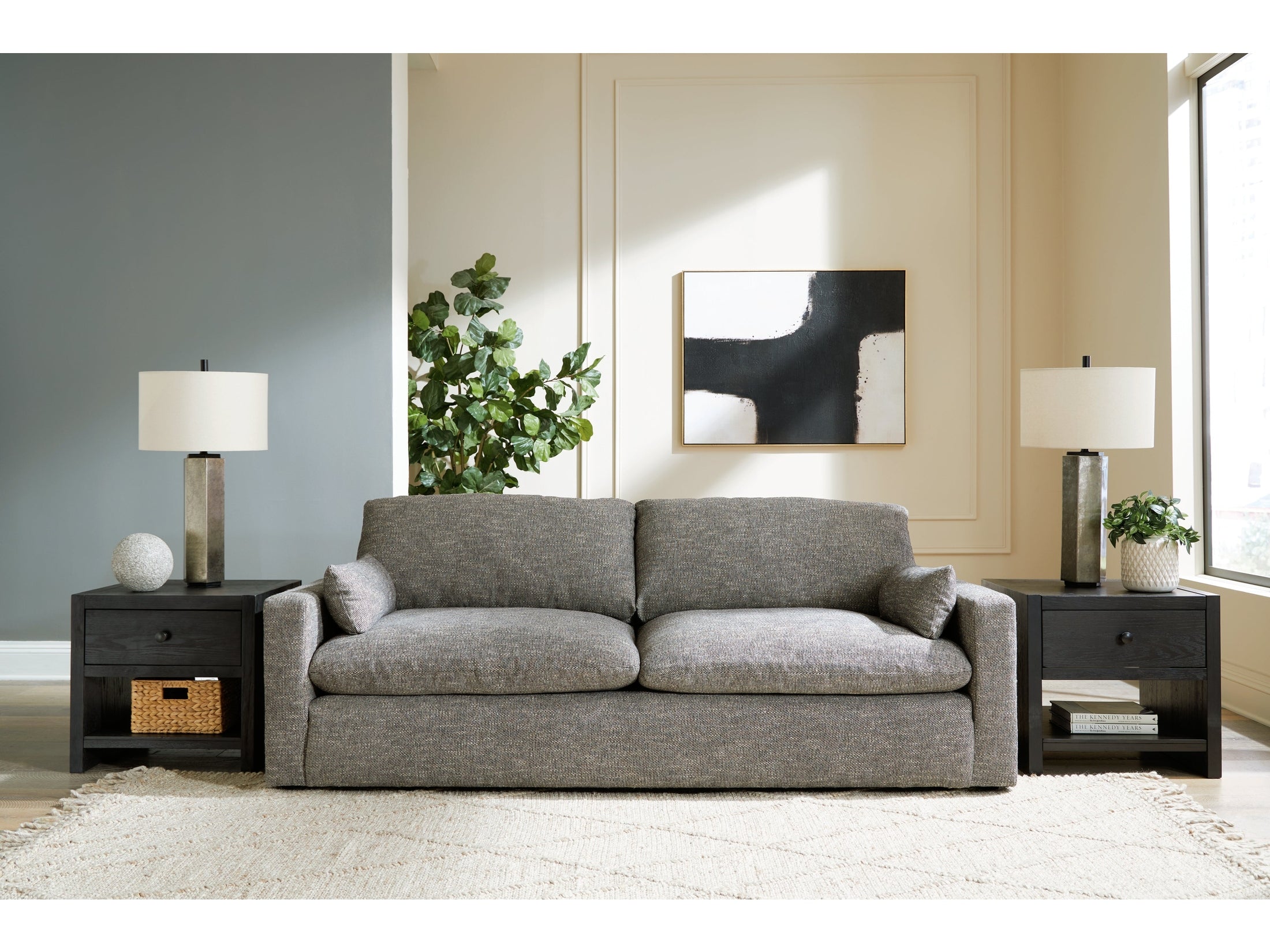 Dramatic Granite Fabric Sofa