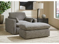 Dramatic Granite Oversized Chair and Ottoman