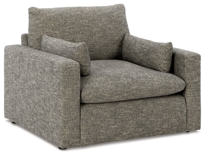 Dramatic Granite Oversized Chair and Ottoman