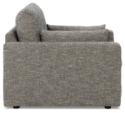 Dramatic Granite Oversized Chair and Ottoman