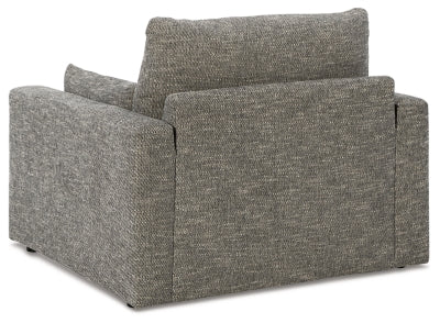 Dramatic Granite Oversized Chair and Ottoman