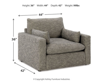 Dramatic Granite Oversized Chair and Ottoman