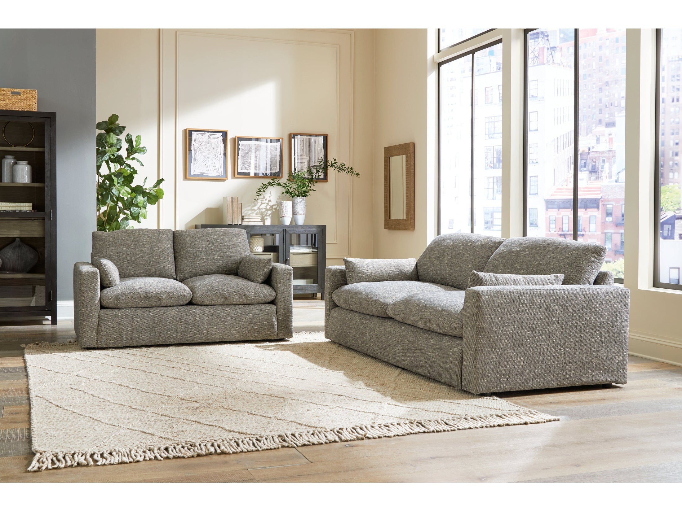 Dramatic Granite Sofa and Loveseat