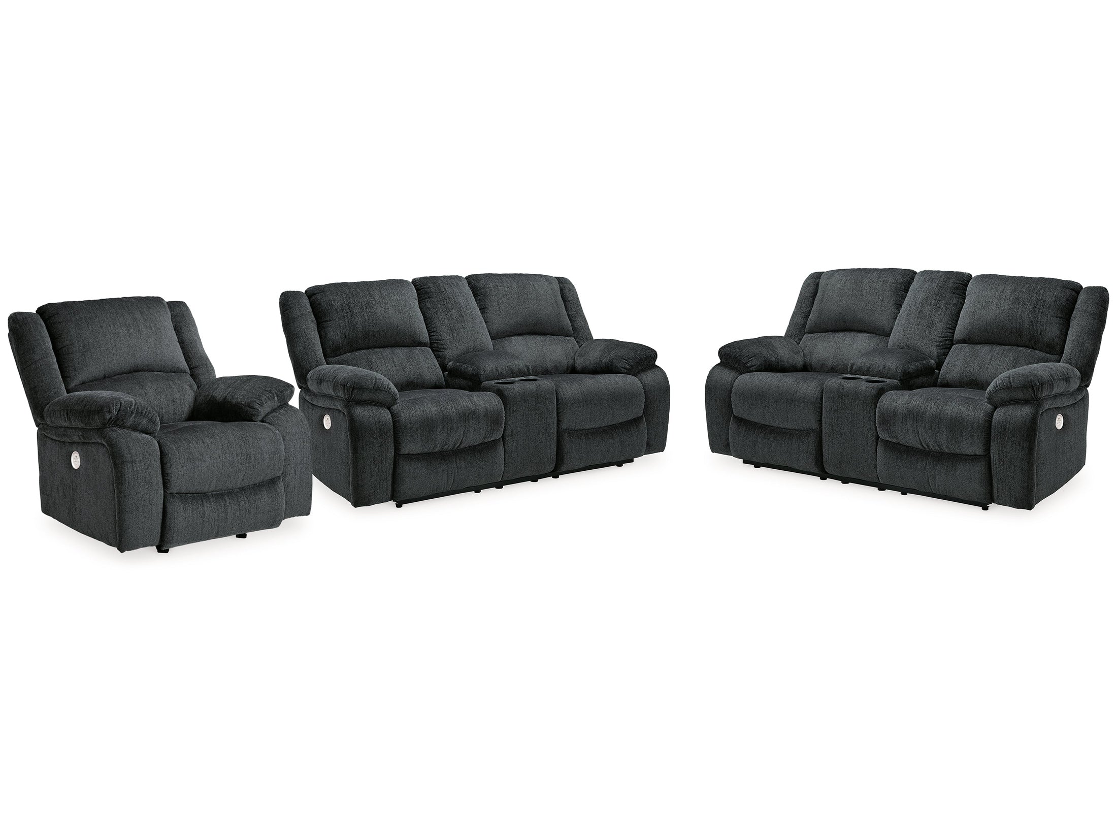 Draycoll 2 Power Reclining Loveseats and Recliner