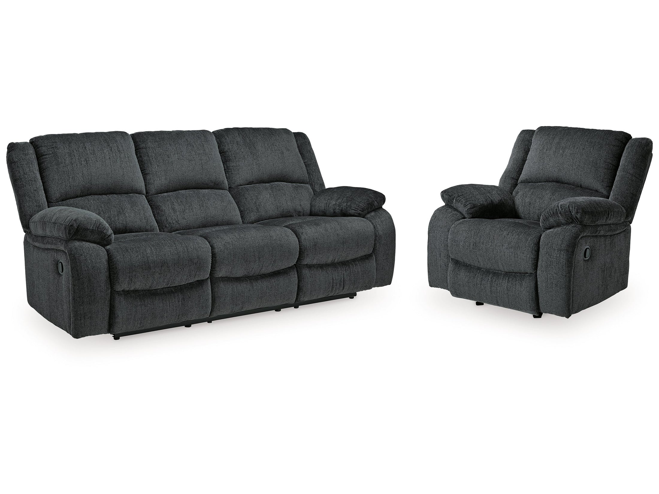 Draycoll Gray Reclining Sofa and Recliner