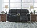 Draycoll Slate Manual Reclining Loveseat w/ Console