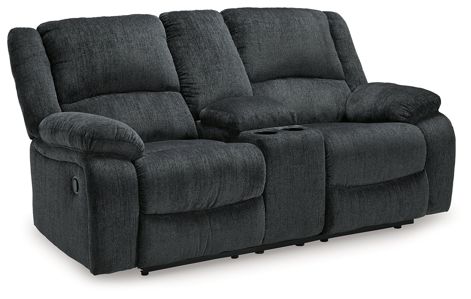 Draycoll Slate Manual Reclining Loveseat w/ Console