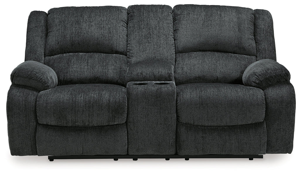 Draycoll Slate Manual Reclining Loveseat w/ Console