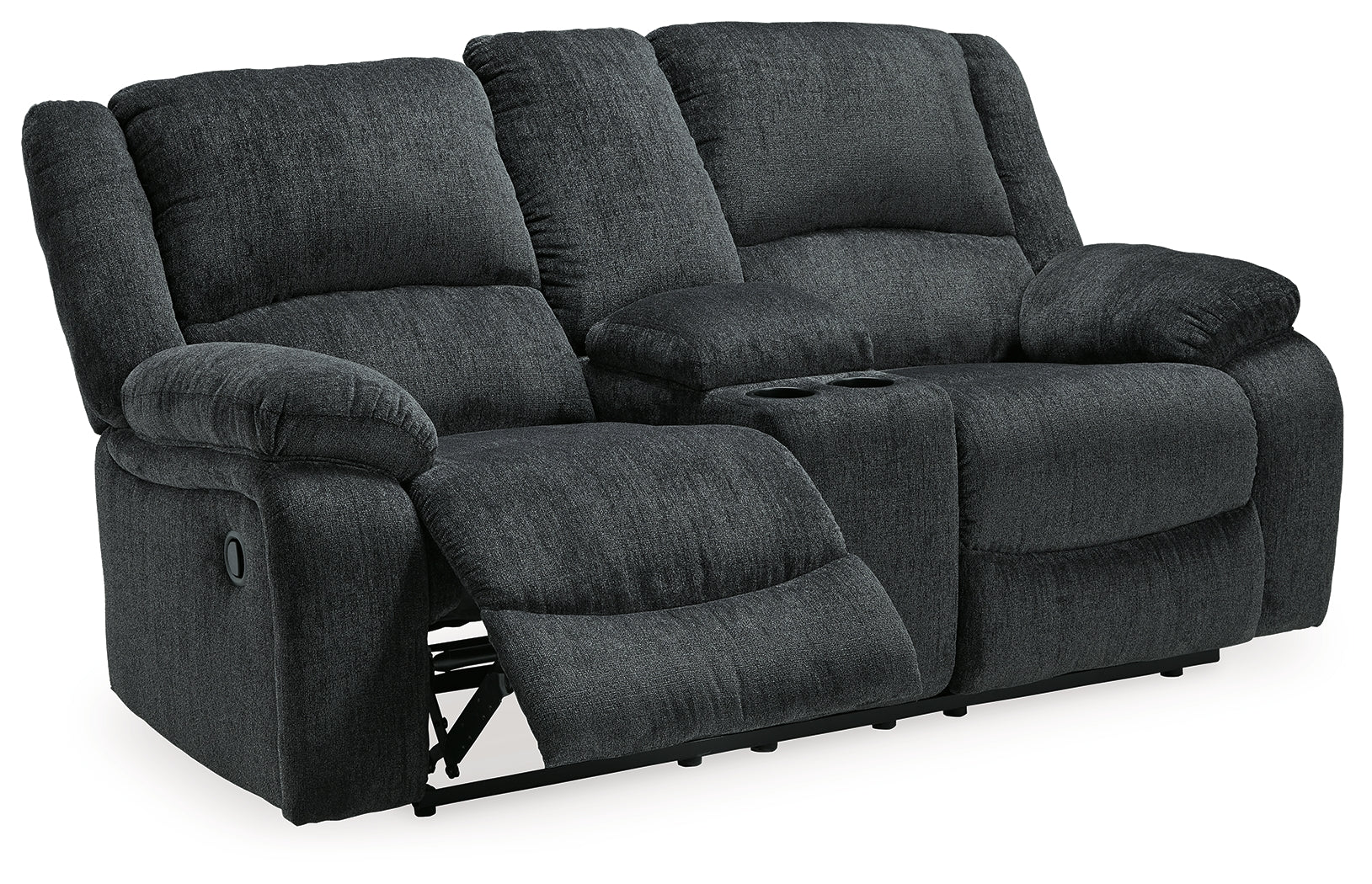 Draycoll Slate Manual Reclining Loveseat w/ Console