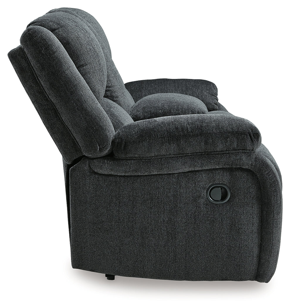 Draycoll Slate Manual Reclining Loveseat w/ Console