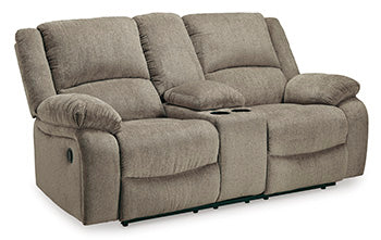 Draycoll Slate Manual Reclining Loveseat w/ Console