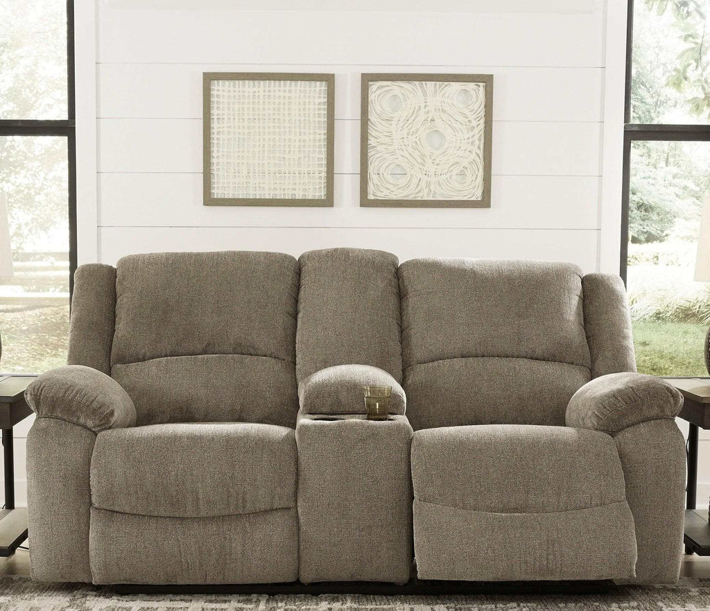 Draycoll Slate Manual Reclining Loveseat w/ Console