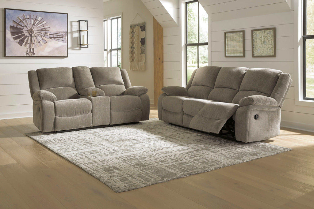 Draycoll Slate Manual Reclining Loveseat w/ Console