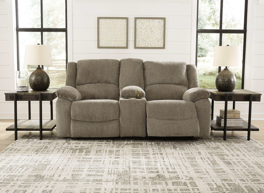 Draycoll Slate Manual Reclining Loveseat w/ Console