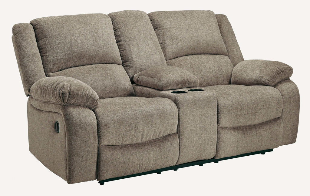 Draycoll Slate Manual Reclining Loveseat w/ Console