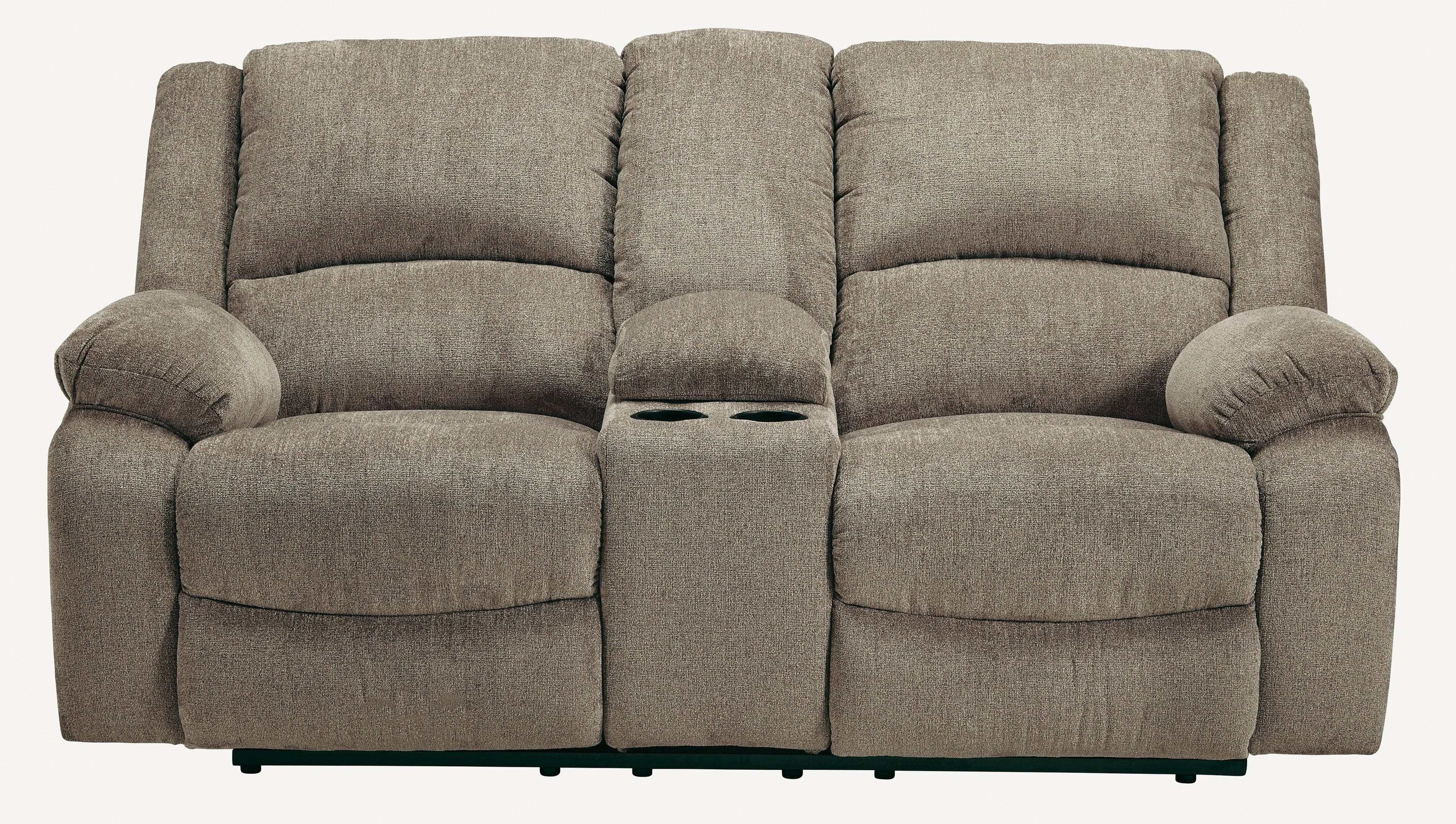 Draycoll Slate Manual Reclining Loveseat w/ Console