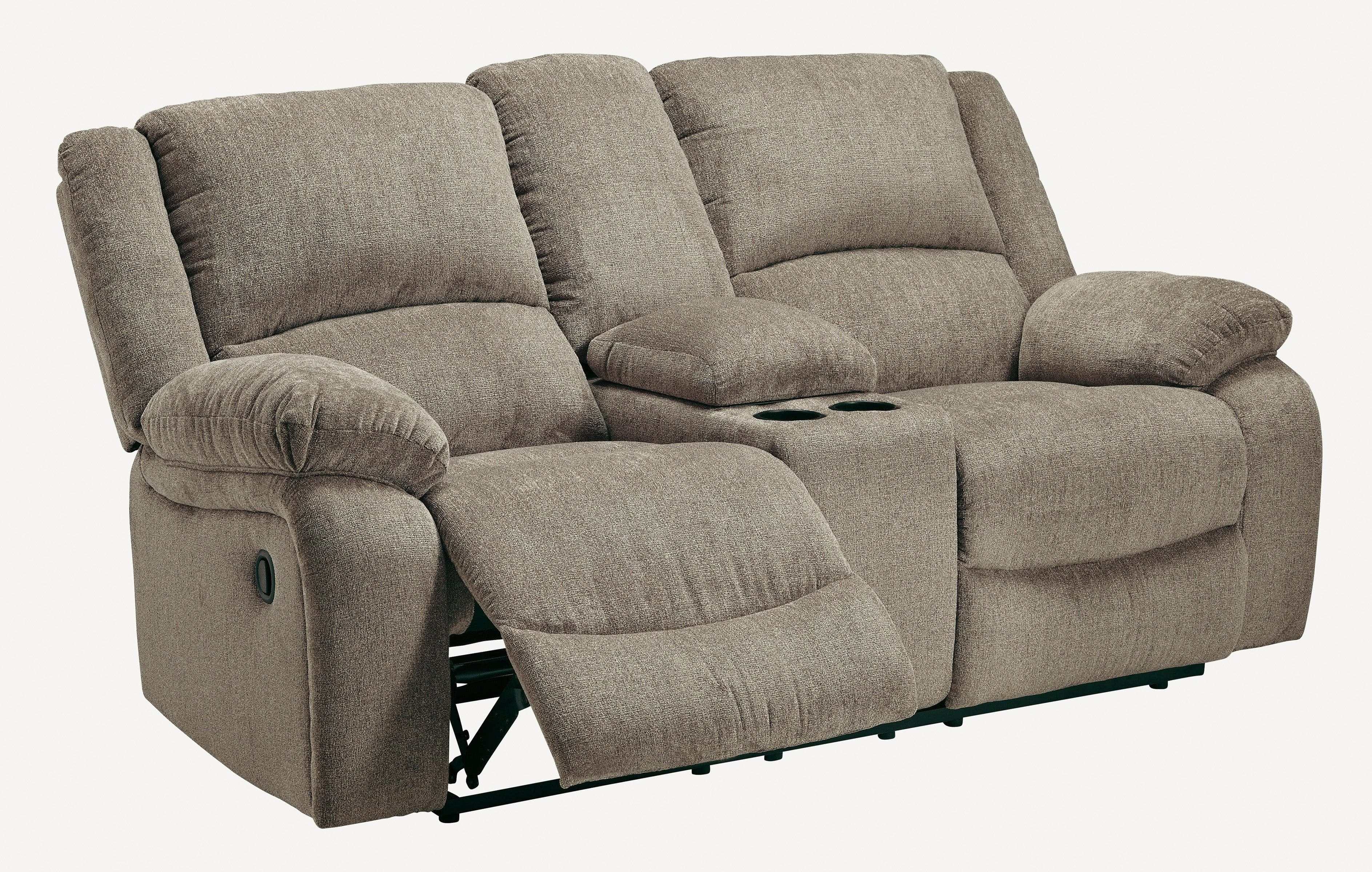 Draycoll Slate Manual Reclining Loveseat w/ Console