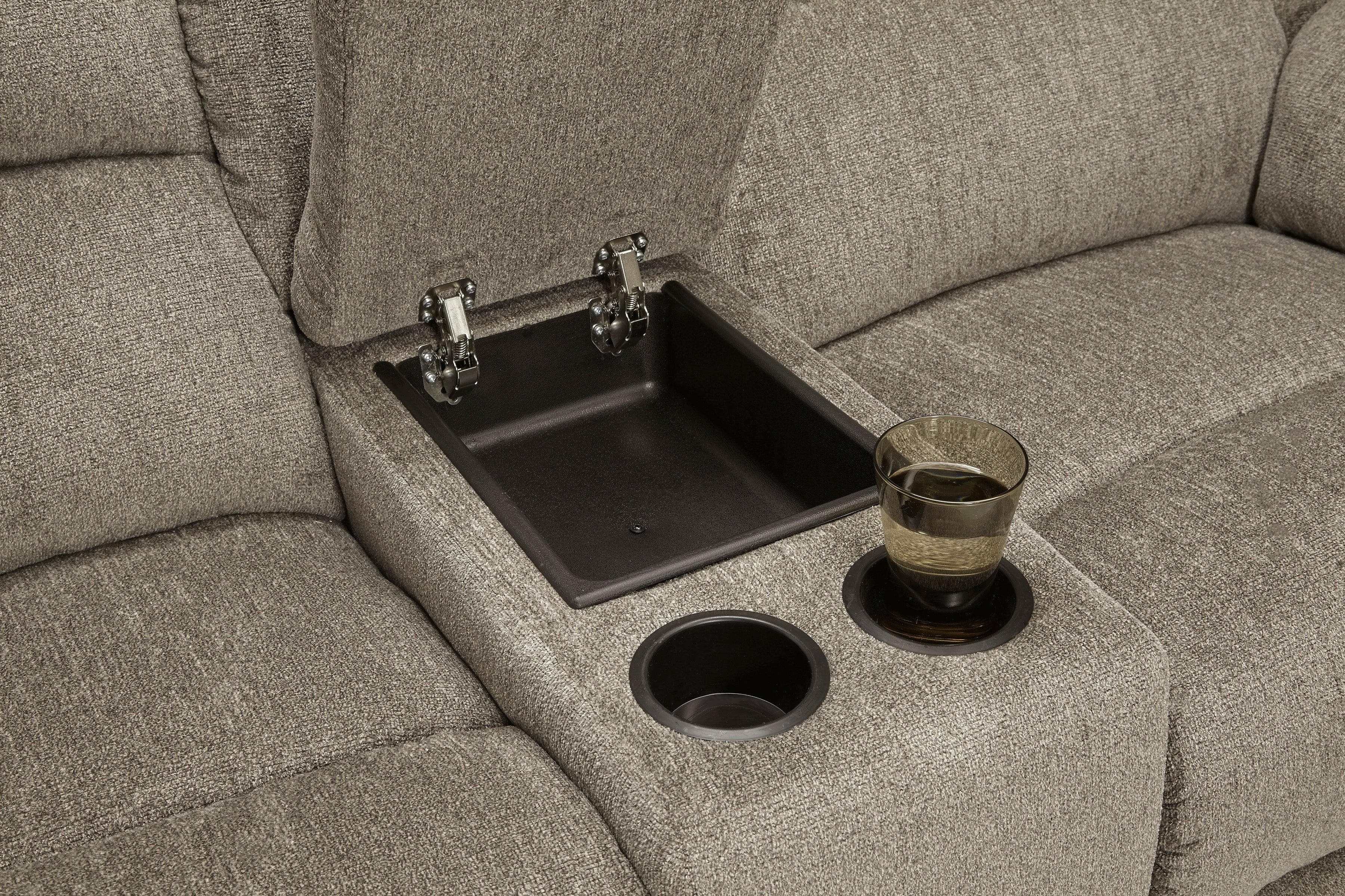 Draycoll Slate Manual Reclining Loveseat w/ Console