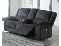 Draycoll Slate Power Reclining Loveseat w/ Console