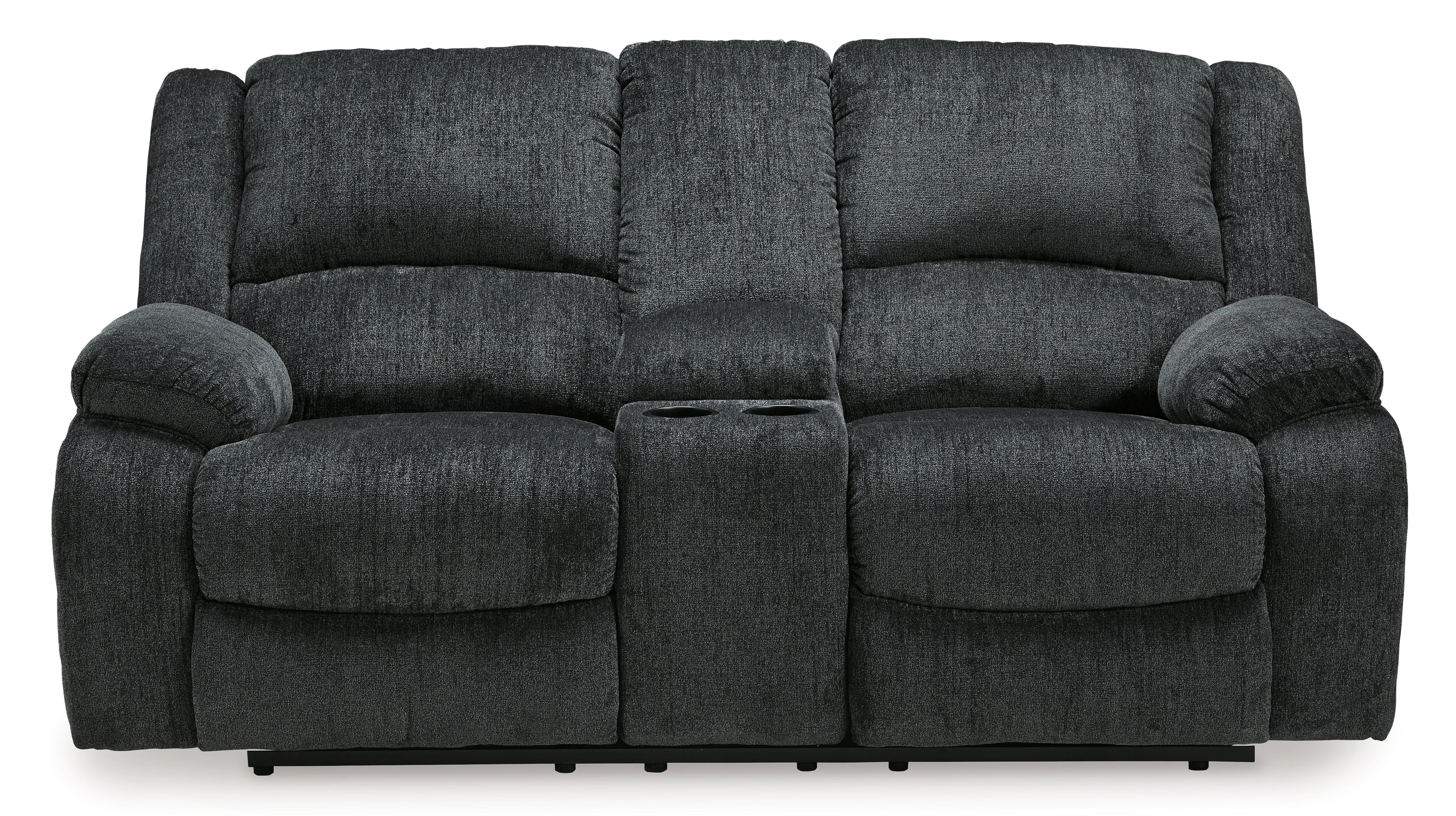Draycoll Slate Power Reclining Loveseat w/ Console