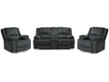 Draycoll Slate Reclining Loveseat and 2 Recliners