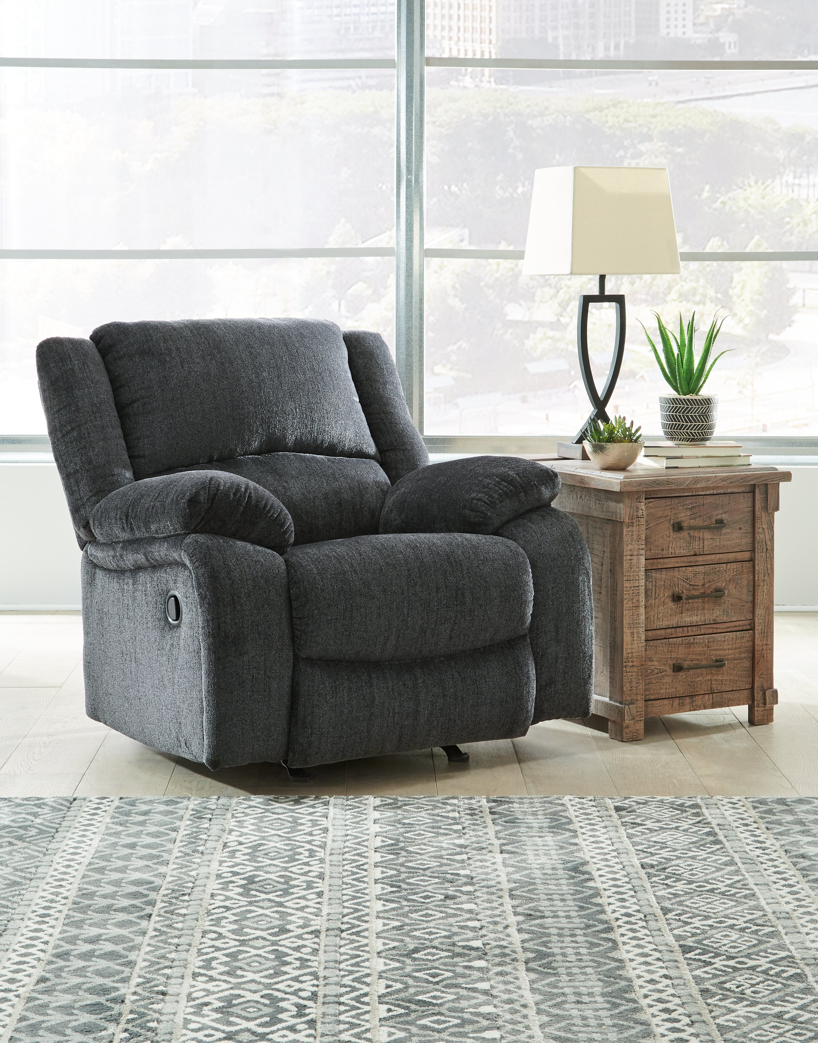Draycoll Slate Reclining Loveseat and 2 Recliners