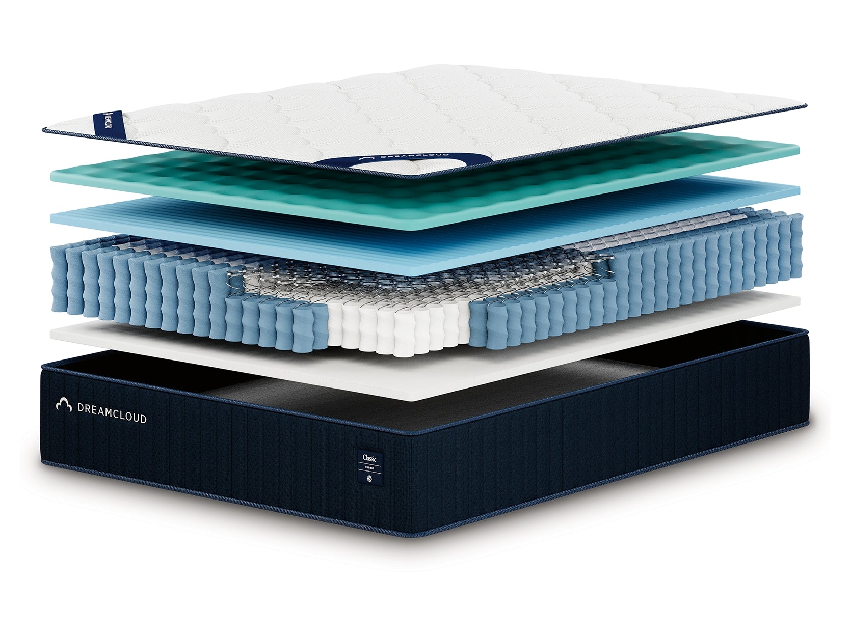DreamCloud Classic Hybrid Firm White Queen Mattress