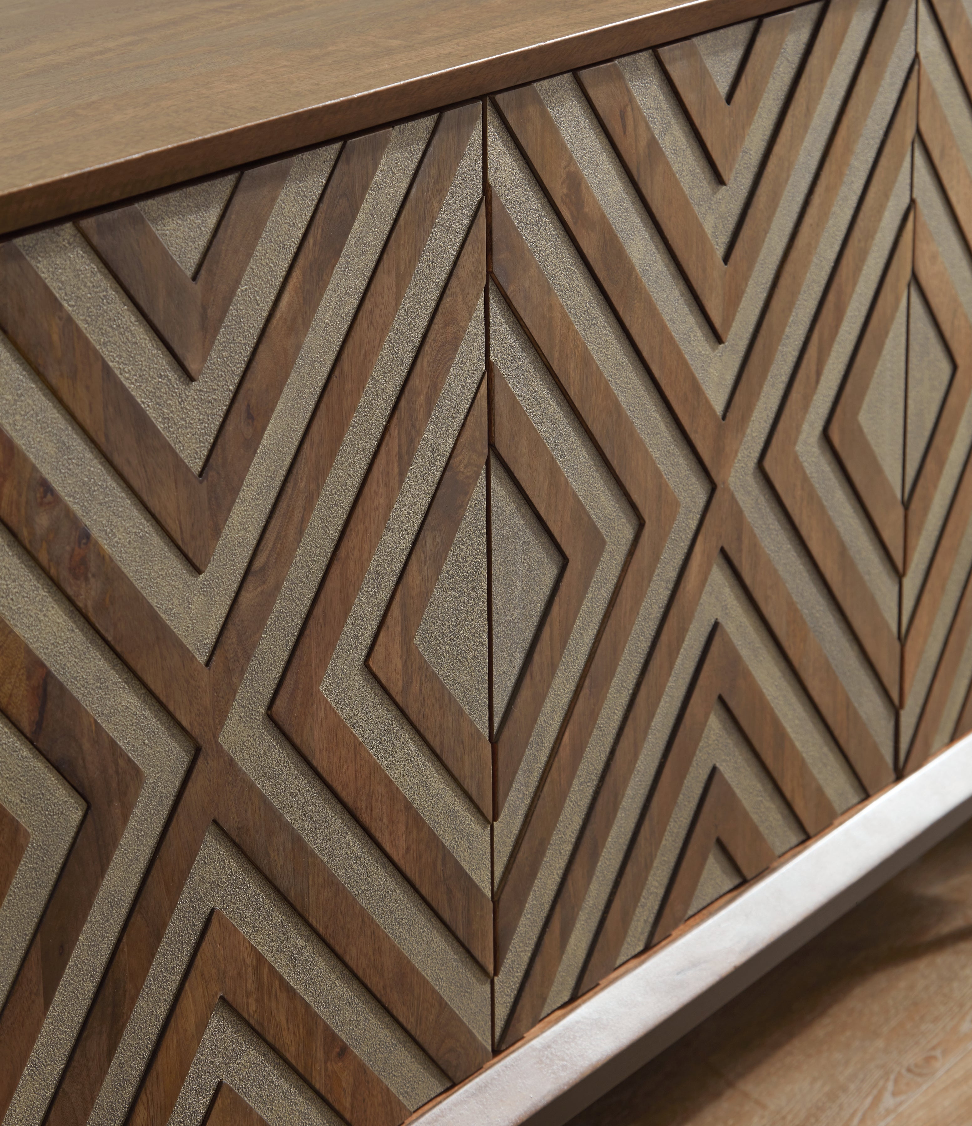 Dreggan Brown/Gold Finish Accent Cabinet