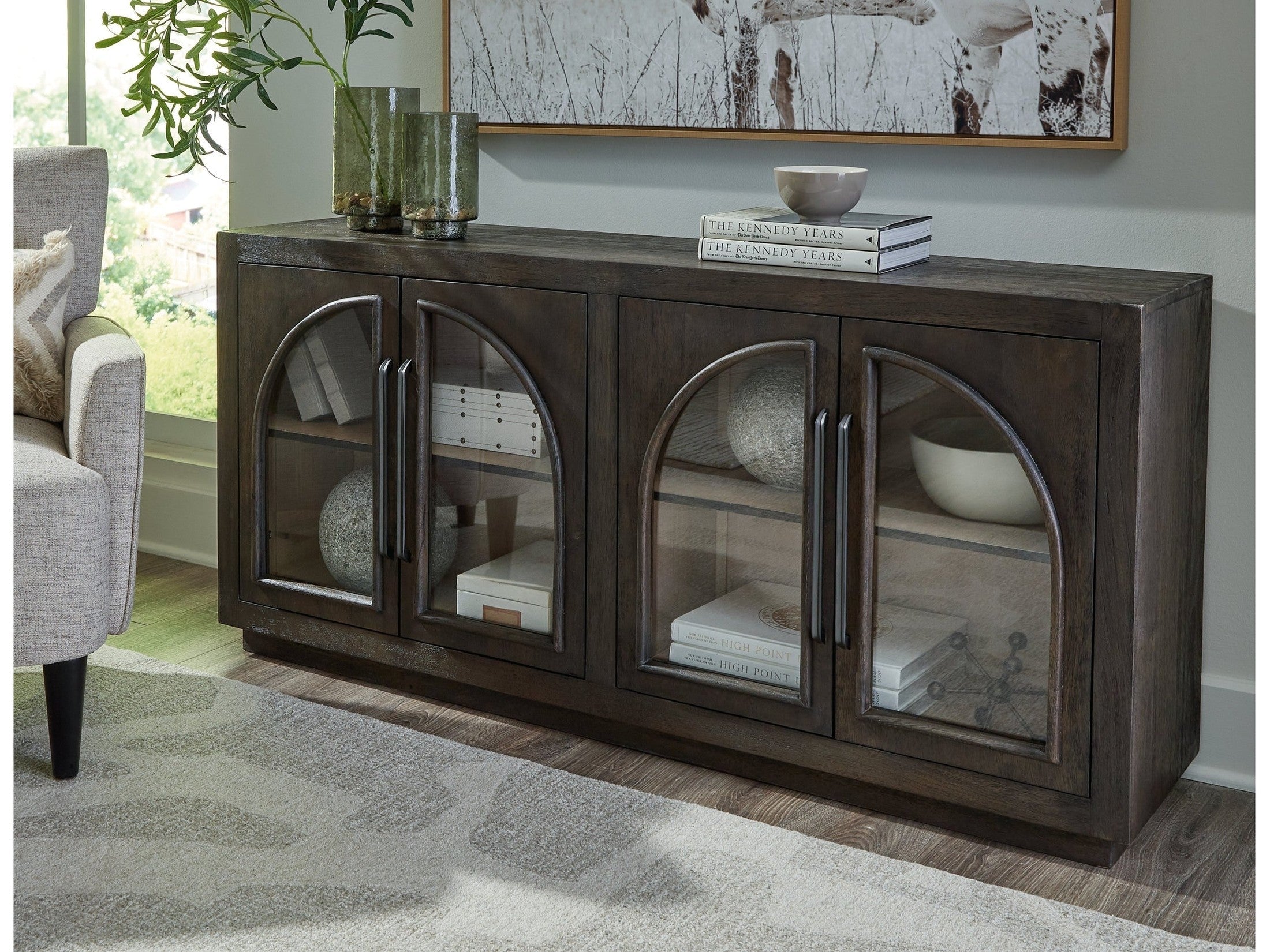 Dreley Grayish Brown Accent Cabinet