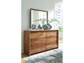 Dressoni 65" Brown 6 Drawer Dresser Dresser and Mirror