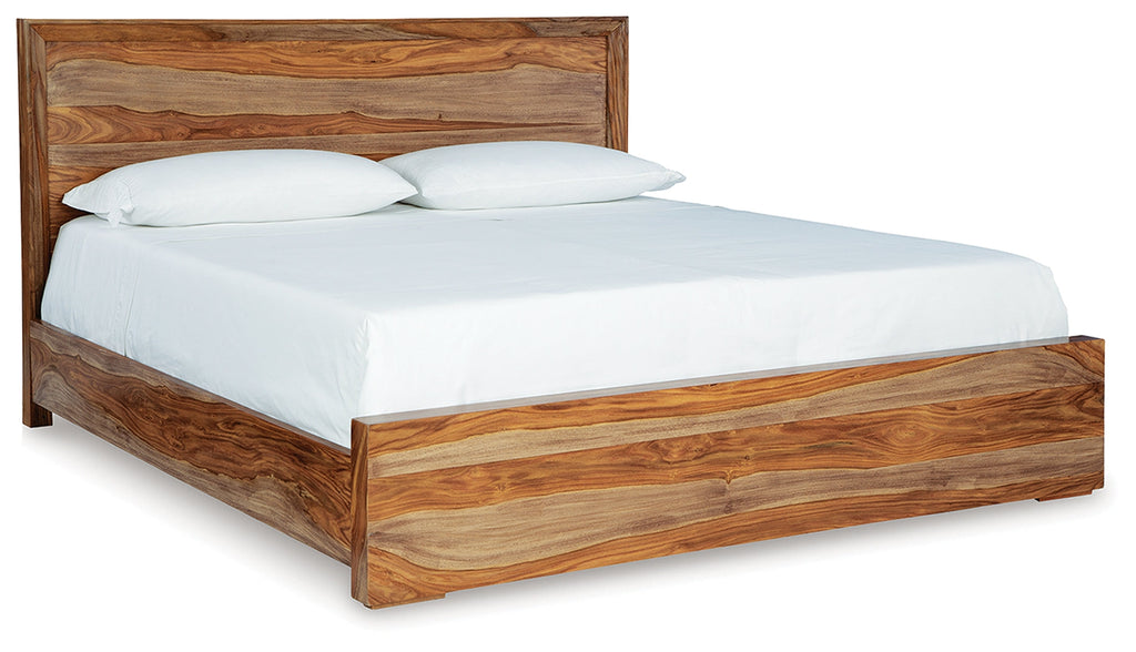 Dressonni Brown Queen Panel Bed & Dresser & Mirror