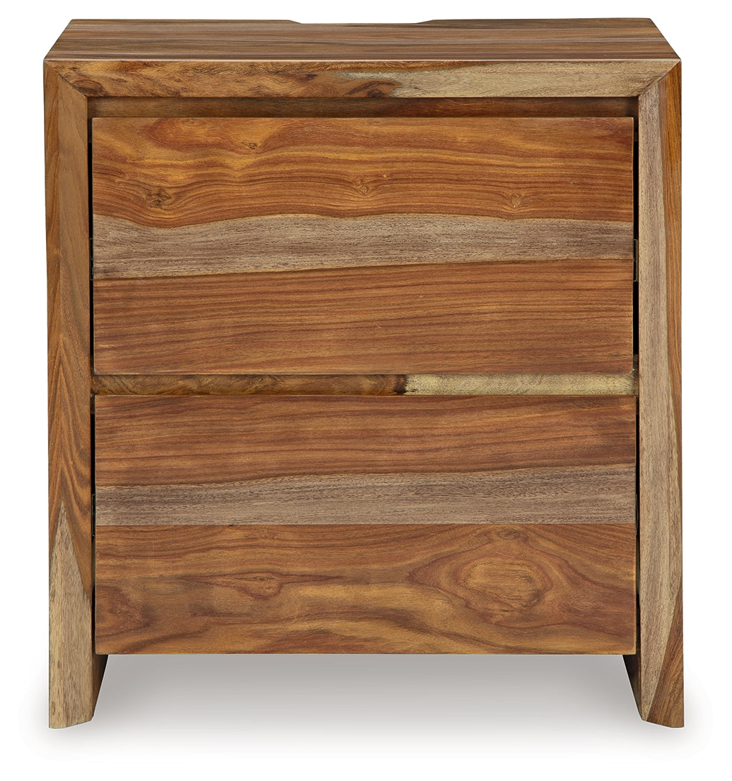 Dressonni Queen Panel Bed, Dresser, Mirror and Nightstand, Brown