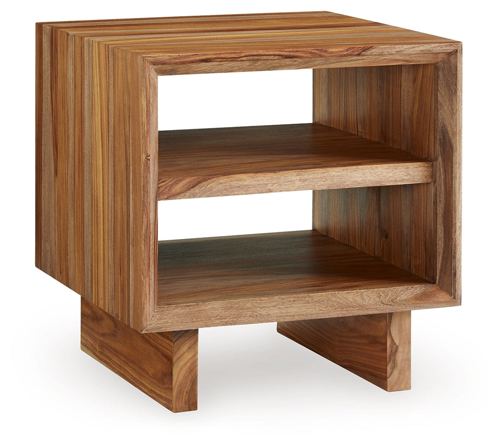 Dressonni Brown Square End Table