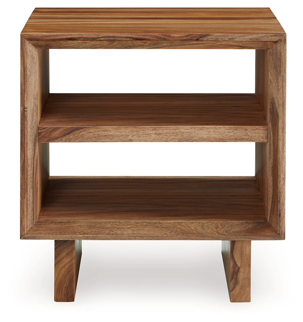 Dressonni Brown Square End Table