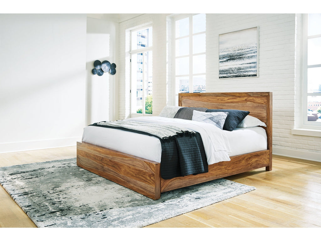 Dressonni Brown Queen Panel Bed