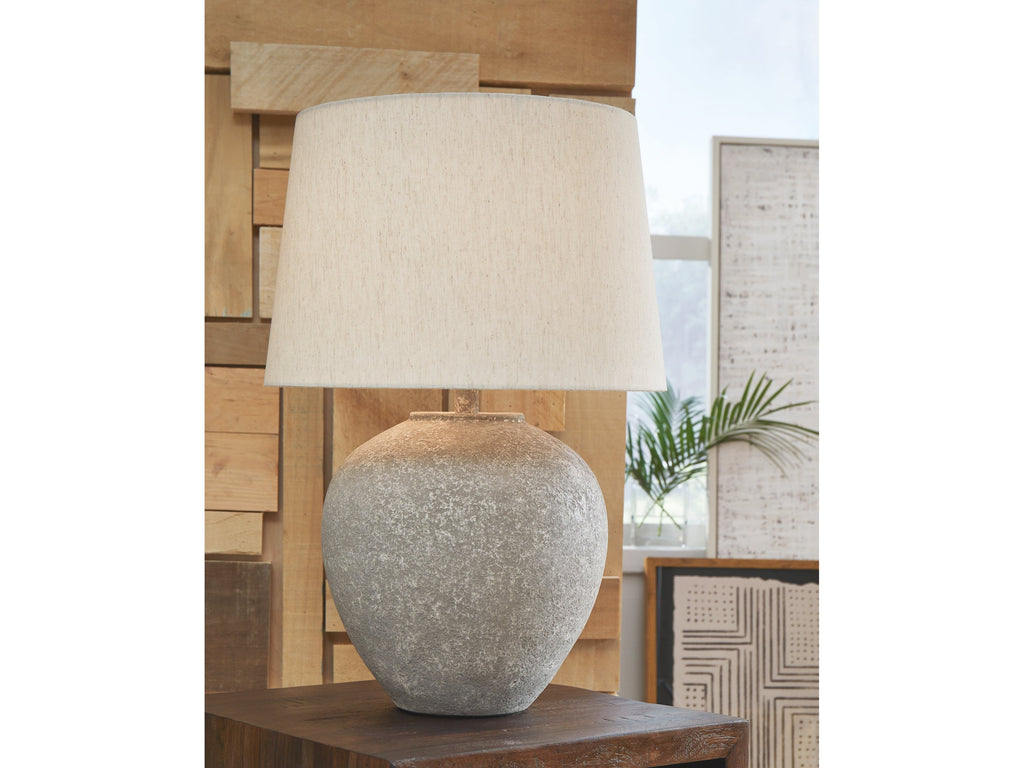 Dreward Distressed Gray Table Lamp (Set of 2)