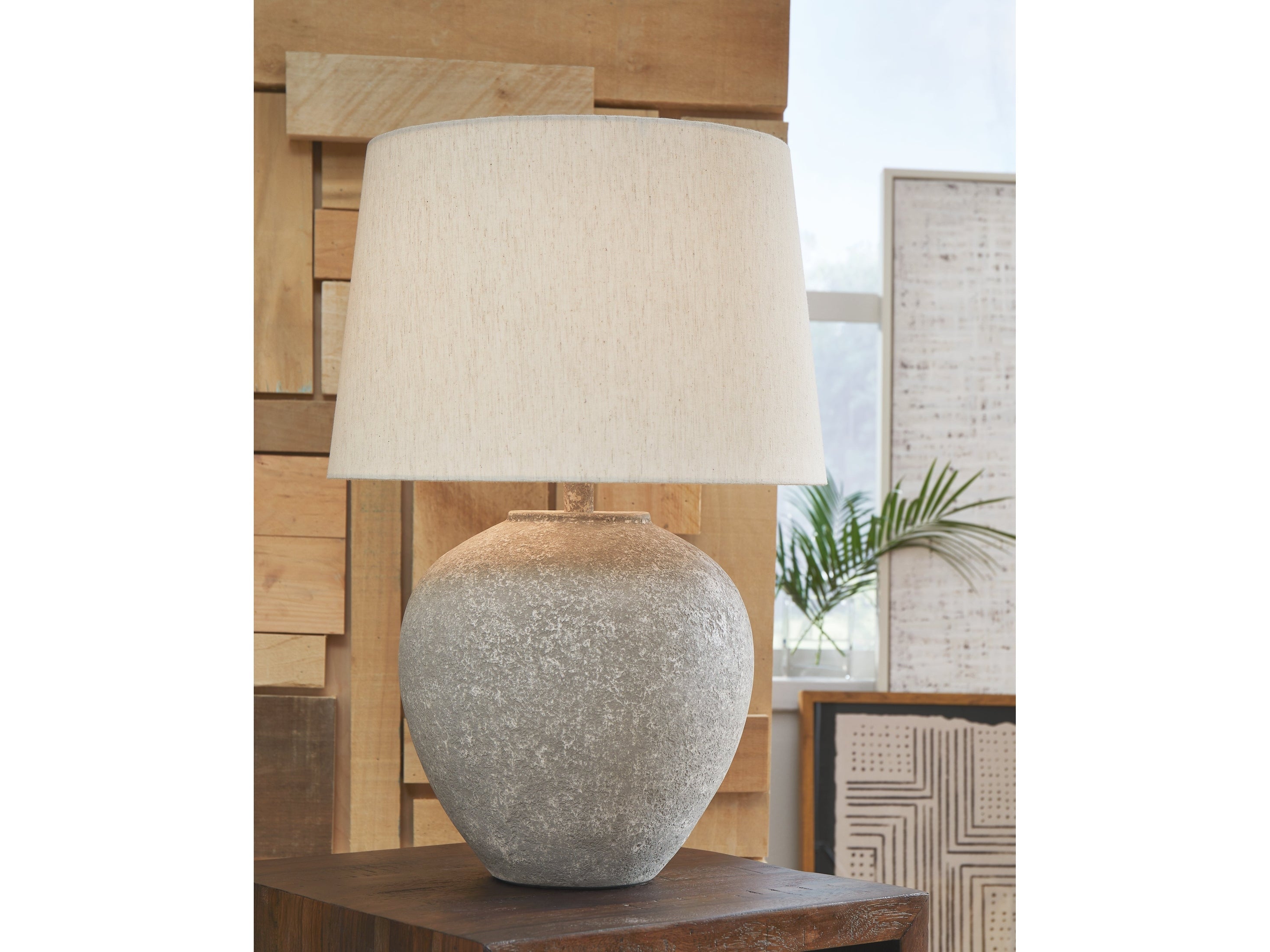 Dreward Distressed Gray Table Lamp (Set of 2)