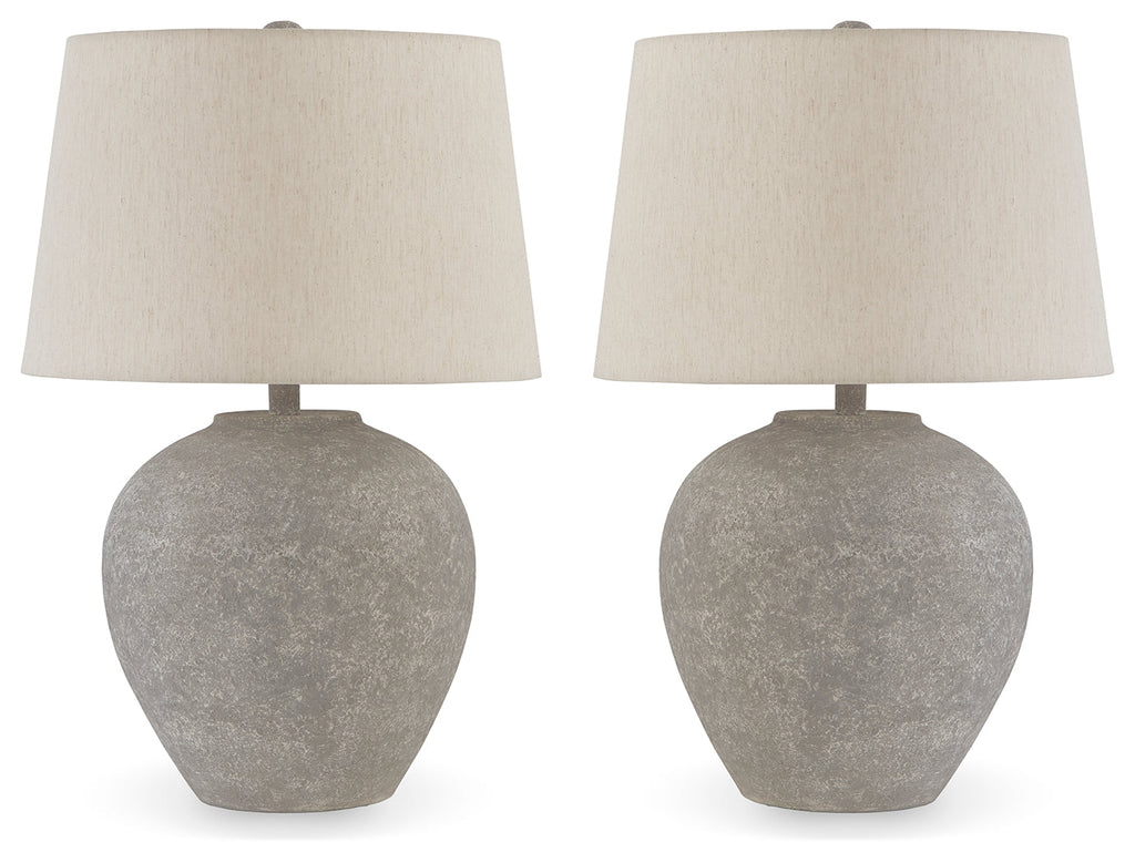 Dreward Distressed Gray Table Lamp (Set of 2)
