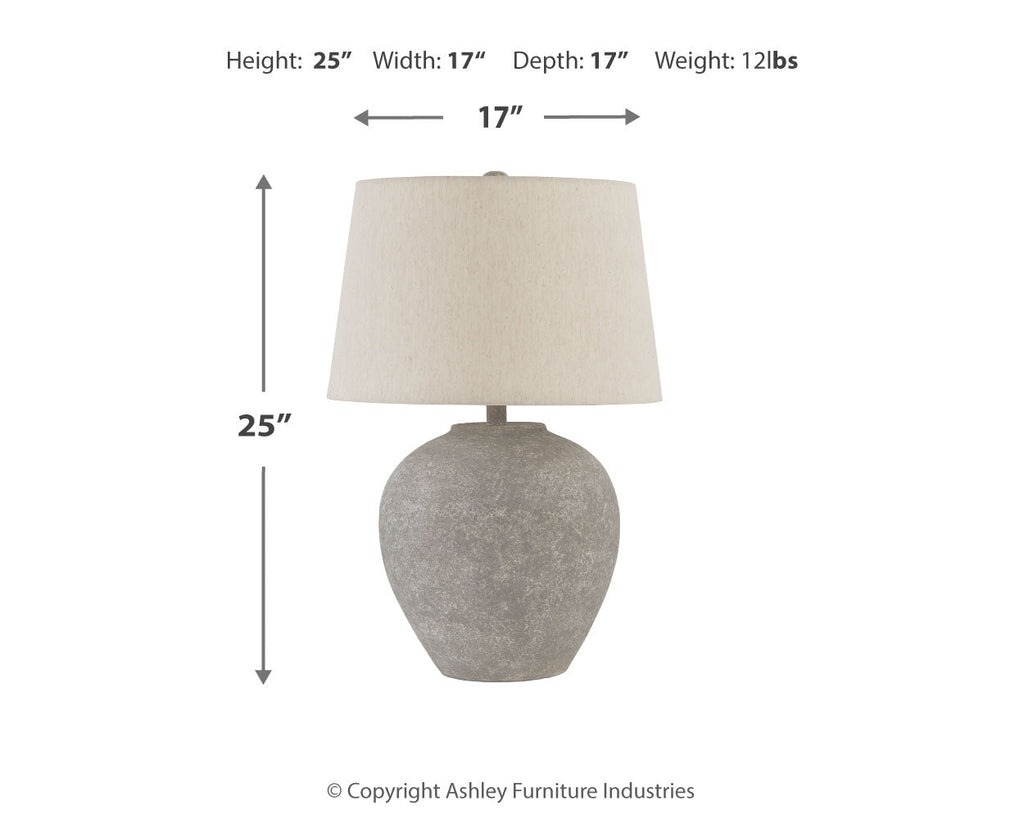Dreward Distressed Gray Table Lamp (Set of 2)