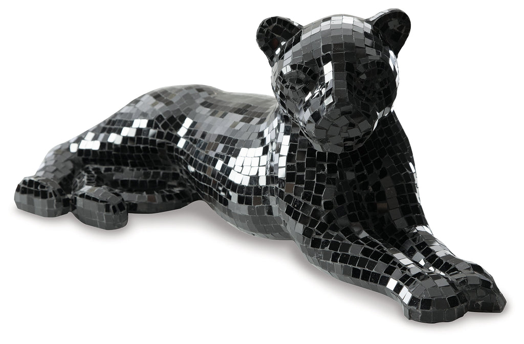 Drice Black Glass Panther Sculpture