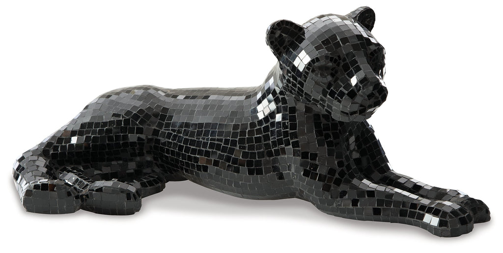 Drice Black Glass Panther Sculpture