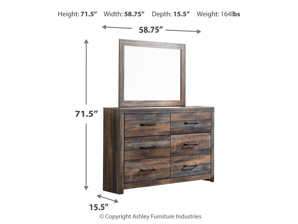 Drystan King Storage Bedroom Set with Dresser and Mirror